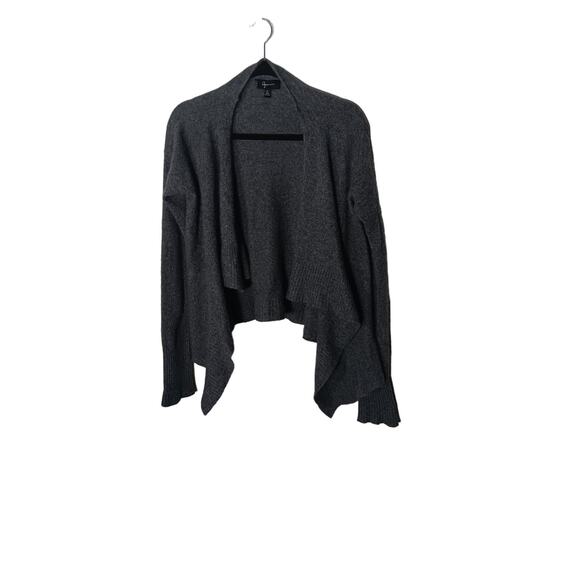 Aqua Cashmere Gray Draped Open Front Cashmere Cardigan 100% Exclusive In M - Picture 1 of 3